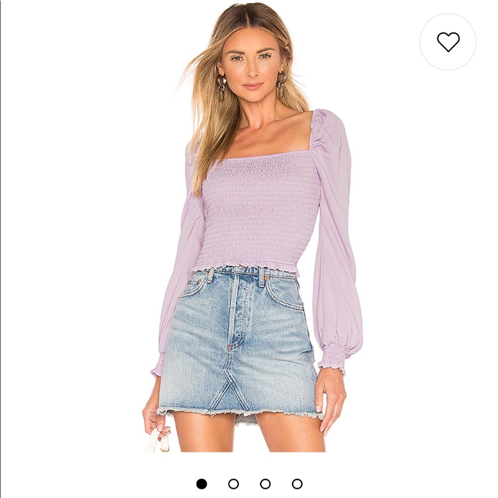 Revolve superdown lavender smocked top